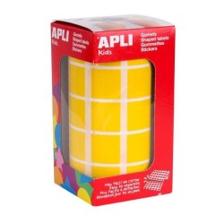 Gomets cuadrados Apli - 20 x 20 mm - Color amarillo - Rollo 1770 ud