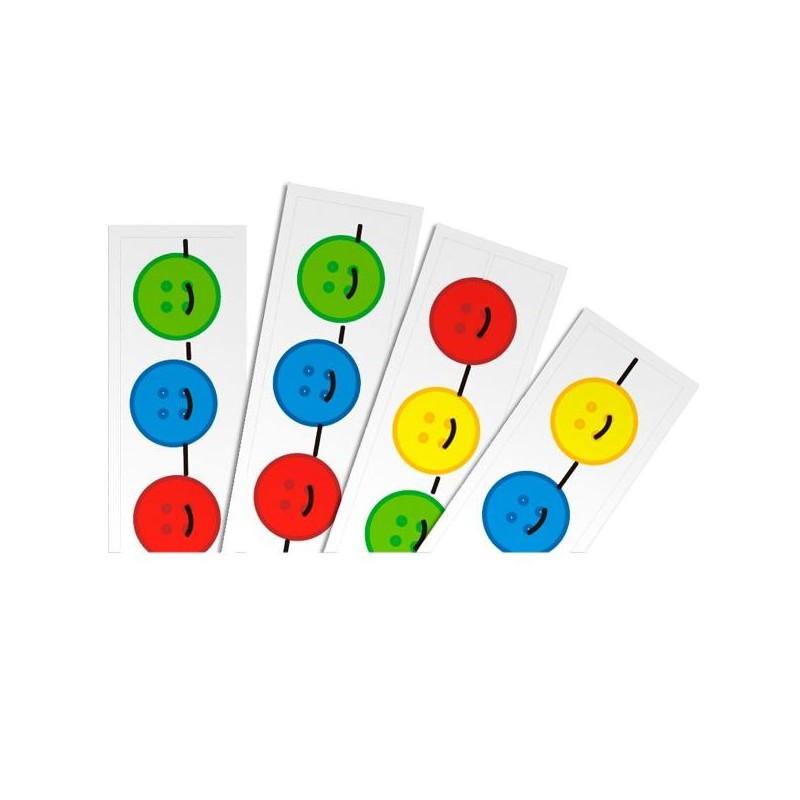 Botones ensartables Miniland - + 3 años - Colores surtidos - Bote 140 ud + 10 cordones