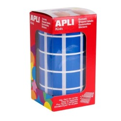 Gomets cuadrados Apli - 20 x 20 mm - Color azul - Rollo 1770 ud