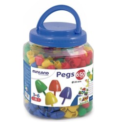 Pegs mosaico Miniland - 20 mm - + 3 años - Colores surtidos - Bote 650 ud