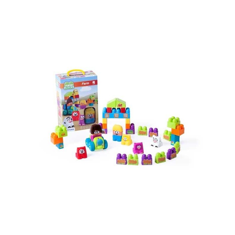 Super Blocks Farm Miniland - + 18 meses - Caja 38 piezas