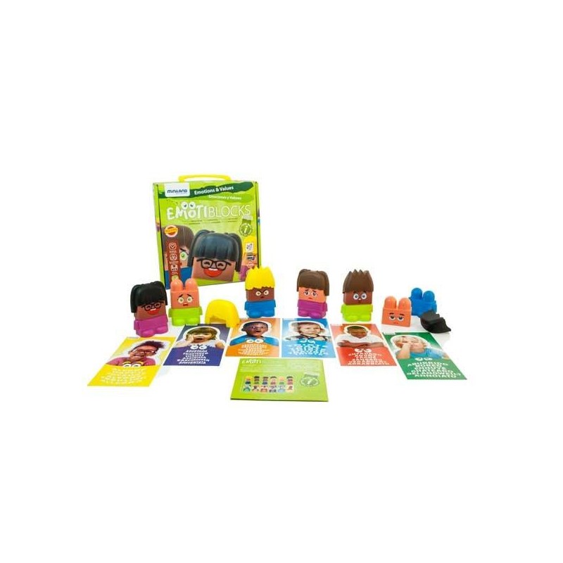Emotiblocks primeras emociones Miniland - + 2 años - Caja 6 personajes + 6 fichas