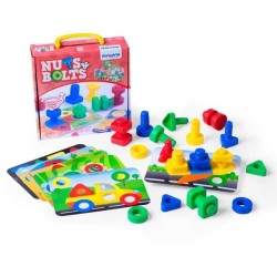 Nuts & Bolts Miniland - + 2 años - Colores surtidos - Caja 24 ud + 6 tarjetas