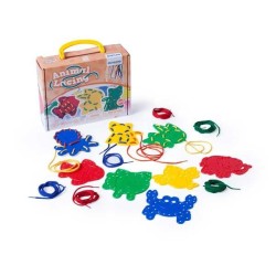 Animal lacing Miniland - + 3 años - Colores surtidos - Pack 8 piezas + 10 cordones