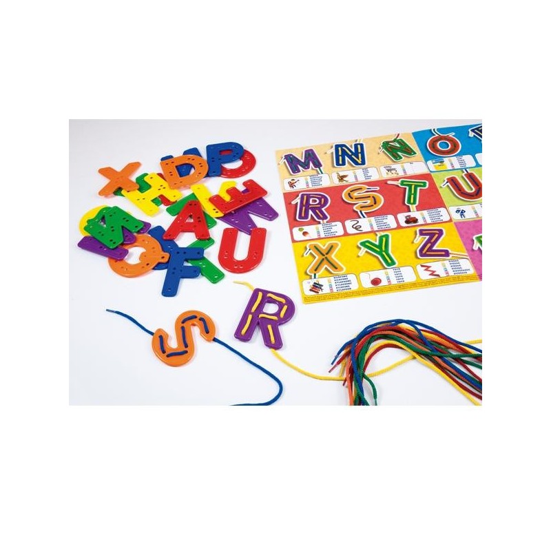 Activity 123 ABC Miniland - + 3 años - Colores surtidos - Caja 27 ud + 10 cordones
