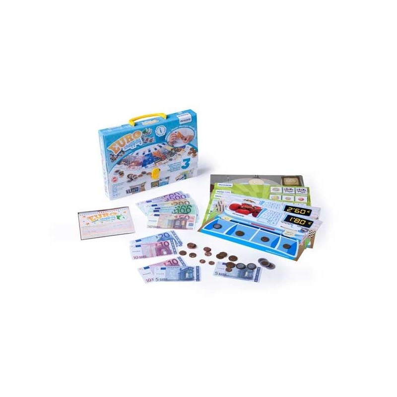 Euro Shopping Miniland - + 5 años - Caja 24 monedas + 14 billetes + 18 tarjetas