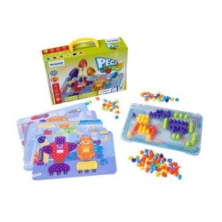 Pegs mosaico Miniland - 15 mm - + 3 años - Colores surtidos - Caja 150 ud + bandeja + 6 fichas