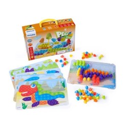 Pegs mosaico Miniland - 20 mm - + 3 años - Colores surtidos - Caja 90 ud + bandeja + 6 fichas