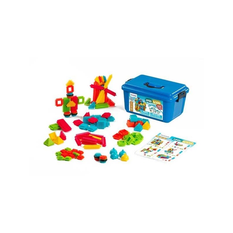 Pegy bricks Miniland - + 3 años - Colores surtidos - Caja 100 ud