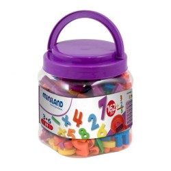 Números magnéticos Miniland - 34 mm - Colores surtidos - + 3 años - Bote 162 piezas