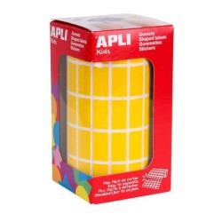 Gomets rectangulares Apli - 20 x 10 mm - Color amarillo - Rollo 3540 ud