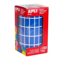 Gomets rectangulares Apli - 20 x 10 mm - Color azul - Rollo 3540 ud