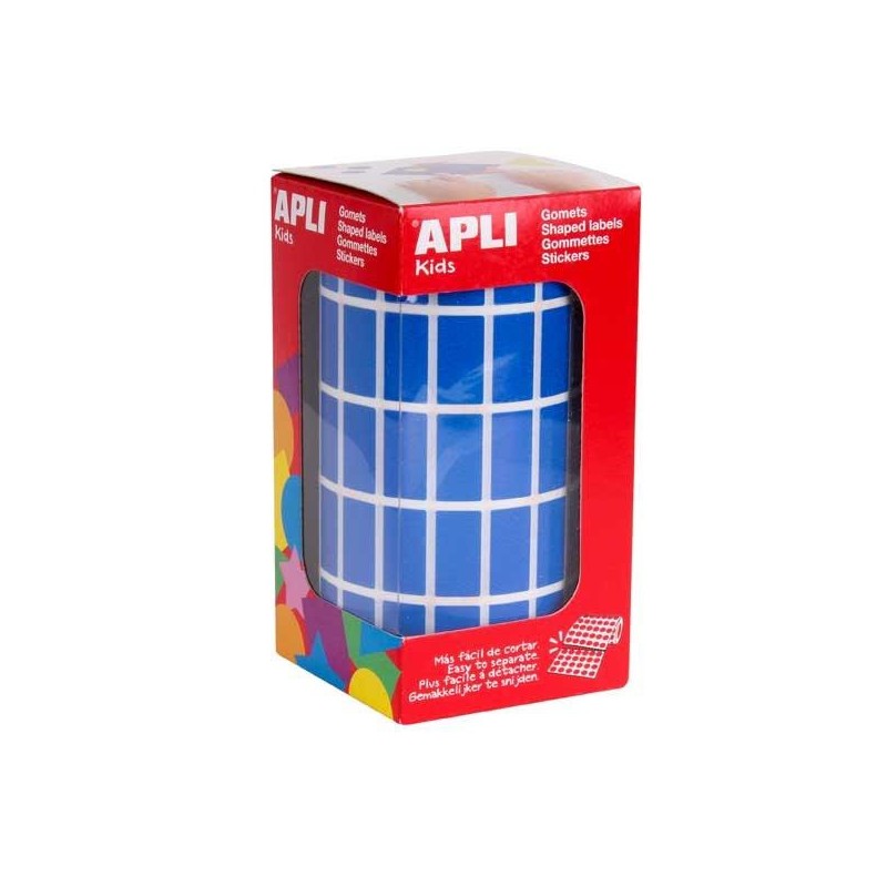 Gomets rectangulares Apli - 20 x 10 mm - Color azul - Rollo 3540 ud Gomets rectangulares Apli - 20 x 10 mm - Color azul - Rollo 3540 ud