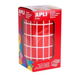 Gomets rectangulares Apli - 20 x 10 mm - Color rojo - Rollo 3540 ud