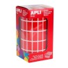 Gomets rectangulares Apli - 20 x 10 mm - Color rojo - Rollo 3540 ud