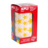 Gomets estrellas Apli - 12,5 y 19,5 mm - Color amarillo - Rollo 2360 ud