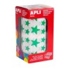 Gomets estrellas Apli - 12,5 y 19,5 mm - Color verde - Rollo 2360 ud