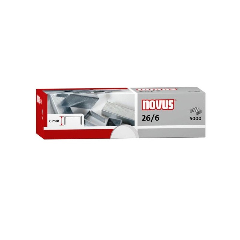 Grapas Novus 26/6- Galvanizadas - 30 hojas - Caja 5000 grapas Grapas Novus 26/6- Galvanizadas - 30 hojas - Caja 5000 grapas