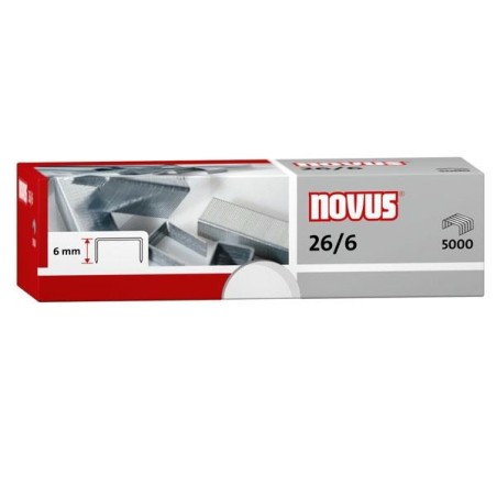 Grapas Novus 26/6- Galvanizadas - 30 hojas - Caja 5000 grapas