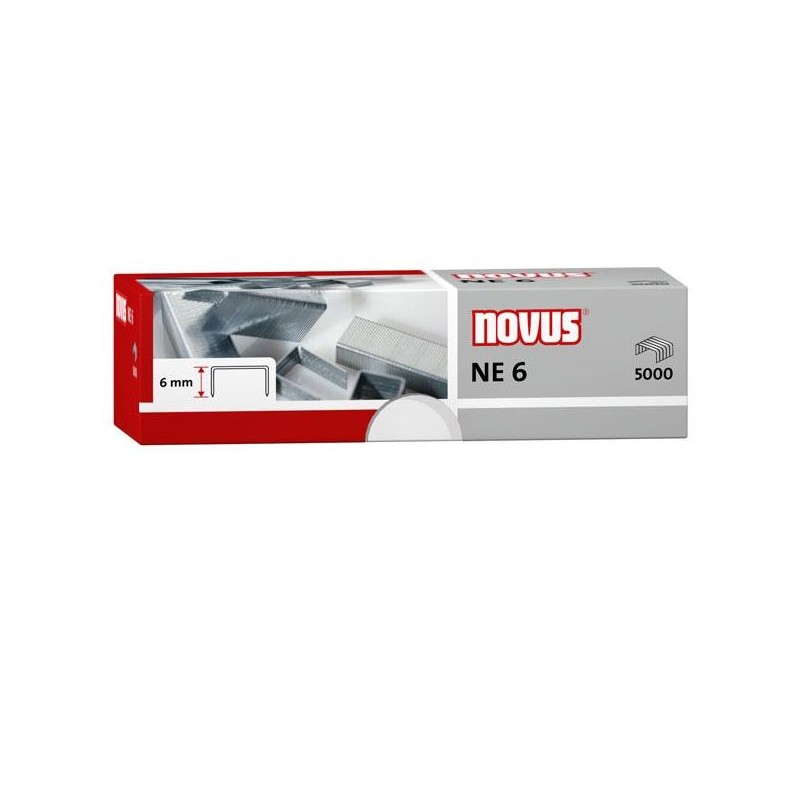 Grapas Novus NE6 - Galvanizadas - 20 hojas - Caja 5000 grapas