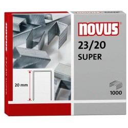 Grapas Novus 23/20 - Galvanizadas - 200 hojas - Caja 1000 grapas