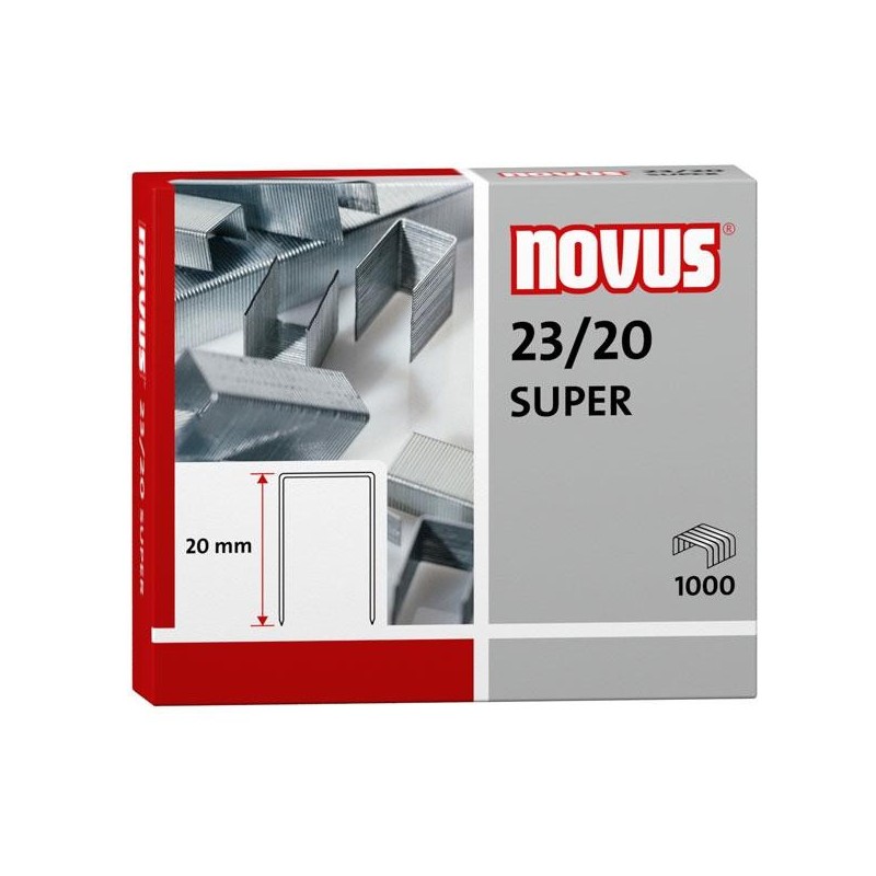Grapas Novus 23/20 - Galvanizadas - 200 hojas - Caja 1000 grapas Grapas Novus 23/20 - Galvanizadas - 200 hojas - Caja 1000 grapas