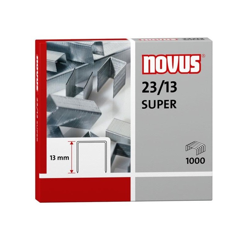 Grapas Novus 23/13 - Galvanizadas - 100 hojas - Caja 1000 grapas Grapas Novus 23/13 - Galvanizadas - 100 hojas - Caja 1000 grapas