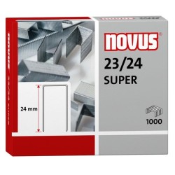 Grapas Novus 23/24 - Galvanizadas - 260 hojas - Caja 1000 grapas