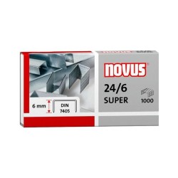Grapas Novus 24/6 - Galvanizadas - 30 hojas - Caja 1000 grapas