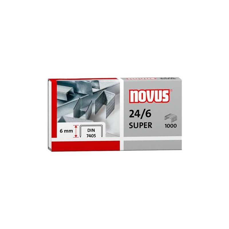 Grapas Novus 24/6 - Galvanizadas - 30 hojas - Caja 1000 grapas Grapas Novus 24/6 - Galvanizadas - 30 hojas - Caja 1000 grapas