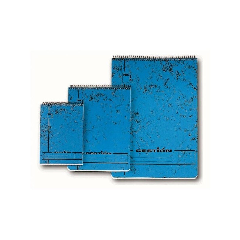 Bloc Pacsa Gestión - Espirial - Tapa de cartón - Cuarto - 4x4 - 80 hojas - 60 g - Color azul