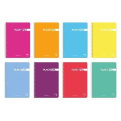 Cuaderno Pacsa Pastiplac - Espiral - PP - Folio - Pauta 2,5 mm - 80 hojas - 90 g - Colores surtidos