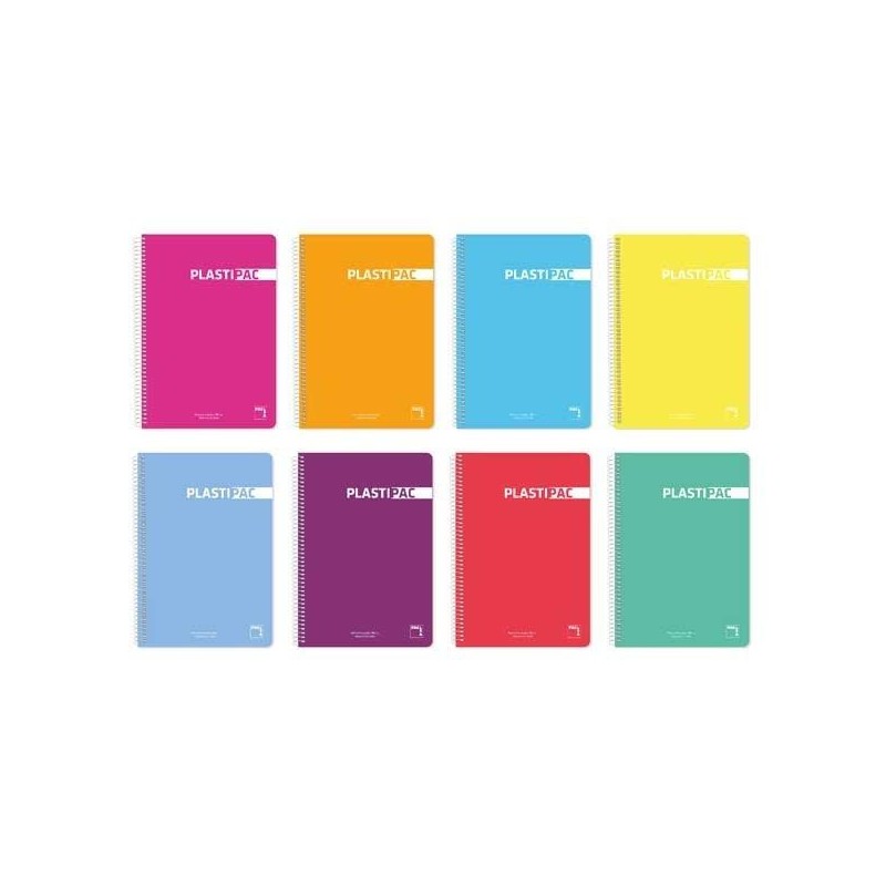 Cuaderno Pacsa Pastiplac - Espiral - PP - Folio - Pauta 2,5 mm - 80 hojas - 90 g - Colores surtidos Cuaderno Pacsa Pastiplac - Espiral - PP - Folio - Pauta 2,5 mm - 80 hojas - 90 g - Colores surtidos