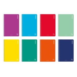 Cuaderno Pacsa Basic - Espiral - Cartón - Folio - 4x4 - 80 hojas - 60 g - Colores surtidos