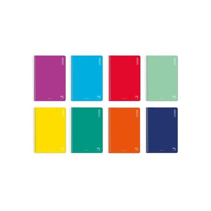 Cuaderno Pacsa Basic - Espiral - Cartón - Folio - Horizontal - 80 hojas - 60 g - Colores surtidos