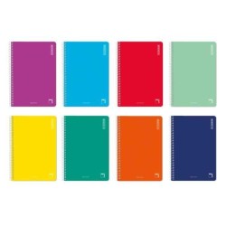 Cuaderno Pacsa Basic - Espiral - Cartón - Folio - Pauta 2,5 mm - 80 hojas - 60 g - Colores surtidos