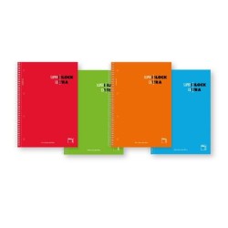 Cuaderno microperforado Pacsa SuperBlock - Espiral - Cartón - A4 - 5x5 - 160 hojas - 90 g - Colores surtidos