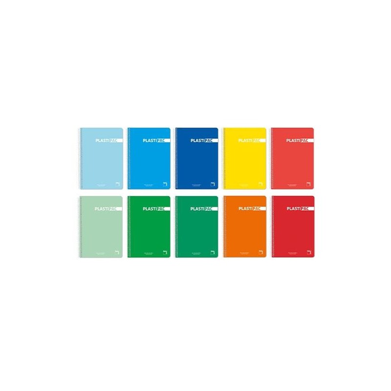 Cuaderno Pacsa Pastiplac - Espiral - PP - Folio - 4x4 - 80 hojas - 90 g - Colores surtidos Cuaderno Pacsa Pastiplac - Espiral - PP - Folio - 4x4 - 80 hojas - 90 g - Colores surtidos