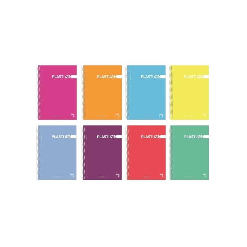 Cuaderno microperforado Pacsa Plastipac - Espiral - PP - A4 - 5x5 - 100 hojas - 90 g - Colores surtidos