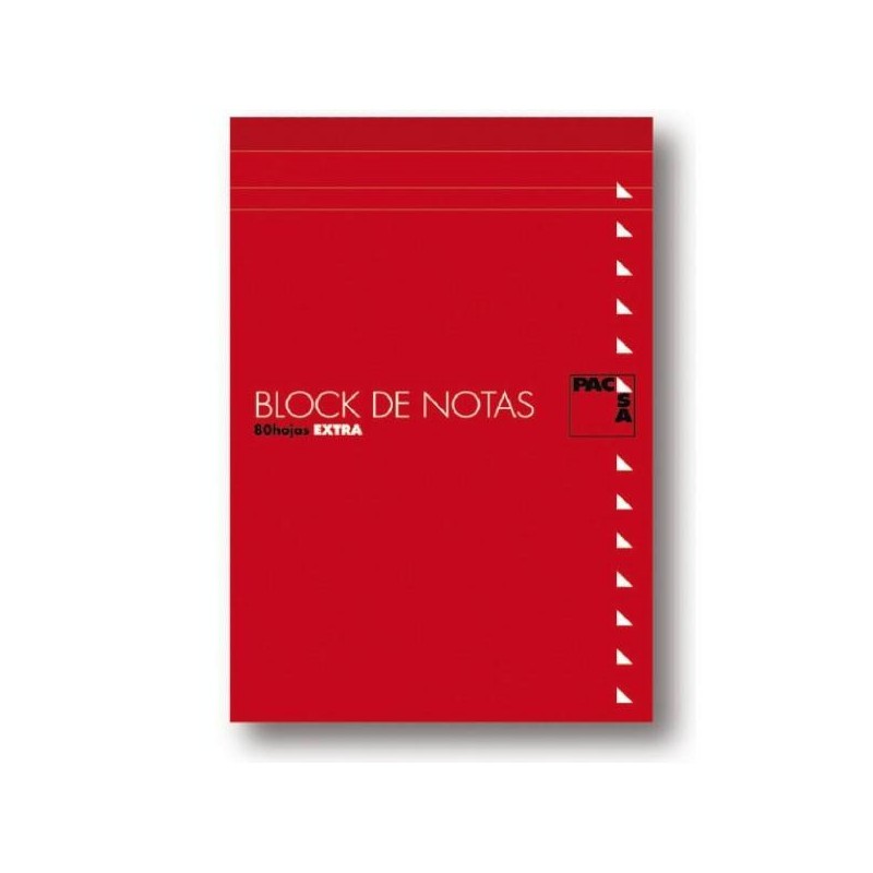 Bloc Pacsa - Hojas trepadas - Tapa de cartón - Cuarto - Liso - 80 hojas - 60 g - Color rojo Bloc Pacsa - Hojas trepadas - Tapa de cartón - Cuarto - Liso - 80 hojas - 60 g - Color rojo