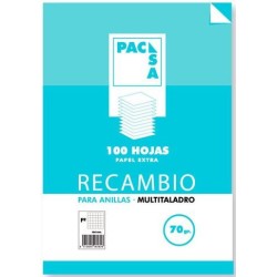 Recambio Pacsa - Folio - 4x4 - 70 g - Multitaladro - 100 hojas