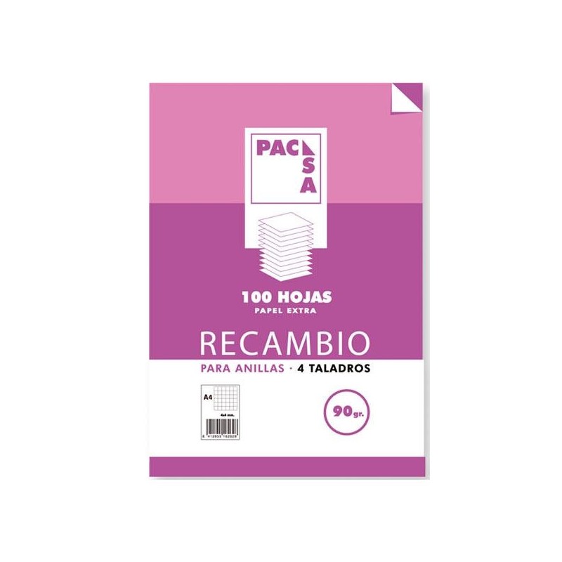 Recambio Pacsa - Folio - 4x4 - 90 g - 100 hojas Recambio Pacsa - Folio - 4x4 - 90 g - 100 hojas