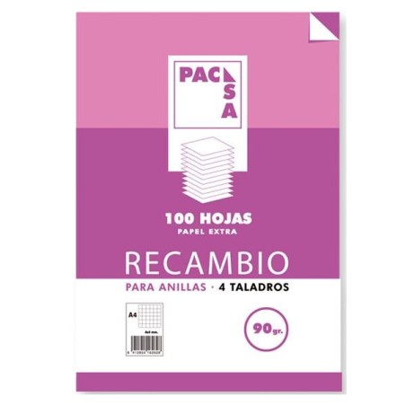 Recambio Pacsa - Folio - 4x4 - 90 g - 100 hojas