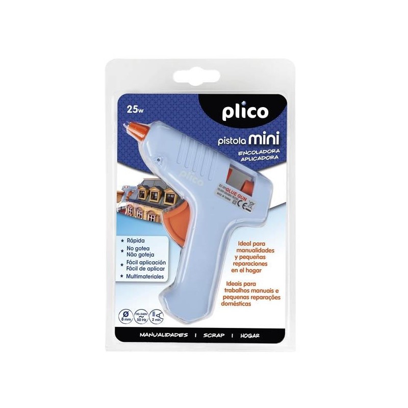 Pistola silicona mini Plico - 25 W - 8 mm Pistola silicona mini Plico - 25 W - 8 mm
