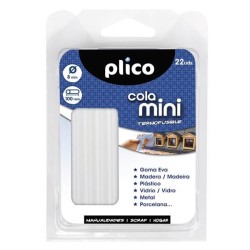 Barra mini cola termofusible Plico - Color blanco - 100 mm - 8 mm - Pack 22 ud