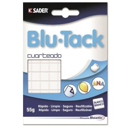 Blu-Tack Plico - Cuarteado - 55 g - Color blanco