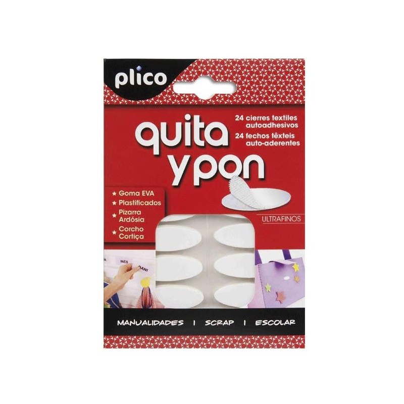 Cierre textil quita y pon Plico - Autoadhesivo - Pack 24 ud Cierre textil quita y pon Plico - Autoadhesivo - Pack 24 ud