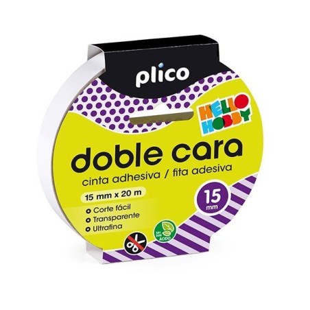 Cinta doble cara Plico - 15 mm x 20 m