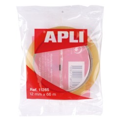 Cinta adhesiva transparente Apli - 12 mm x 66 m