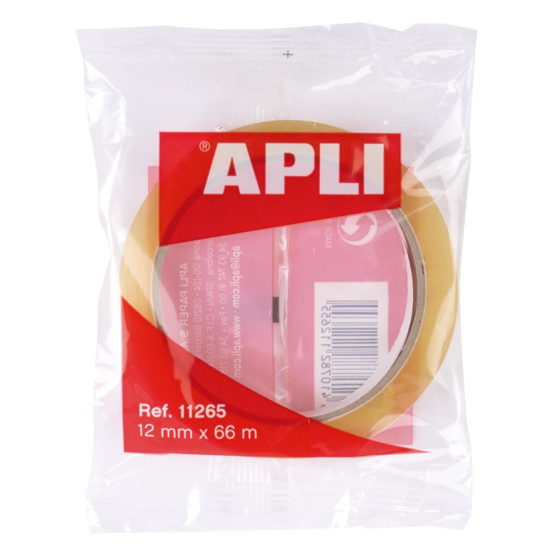 Cinta adhesiva transparente Apli - 12 mm x 66 m